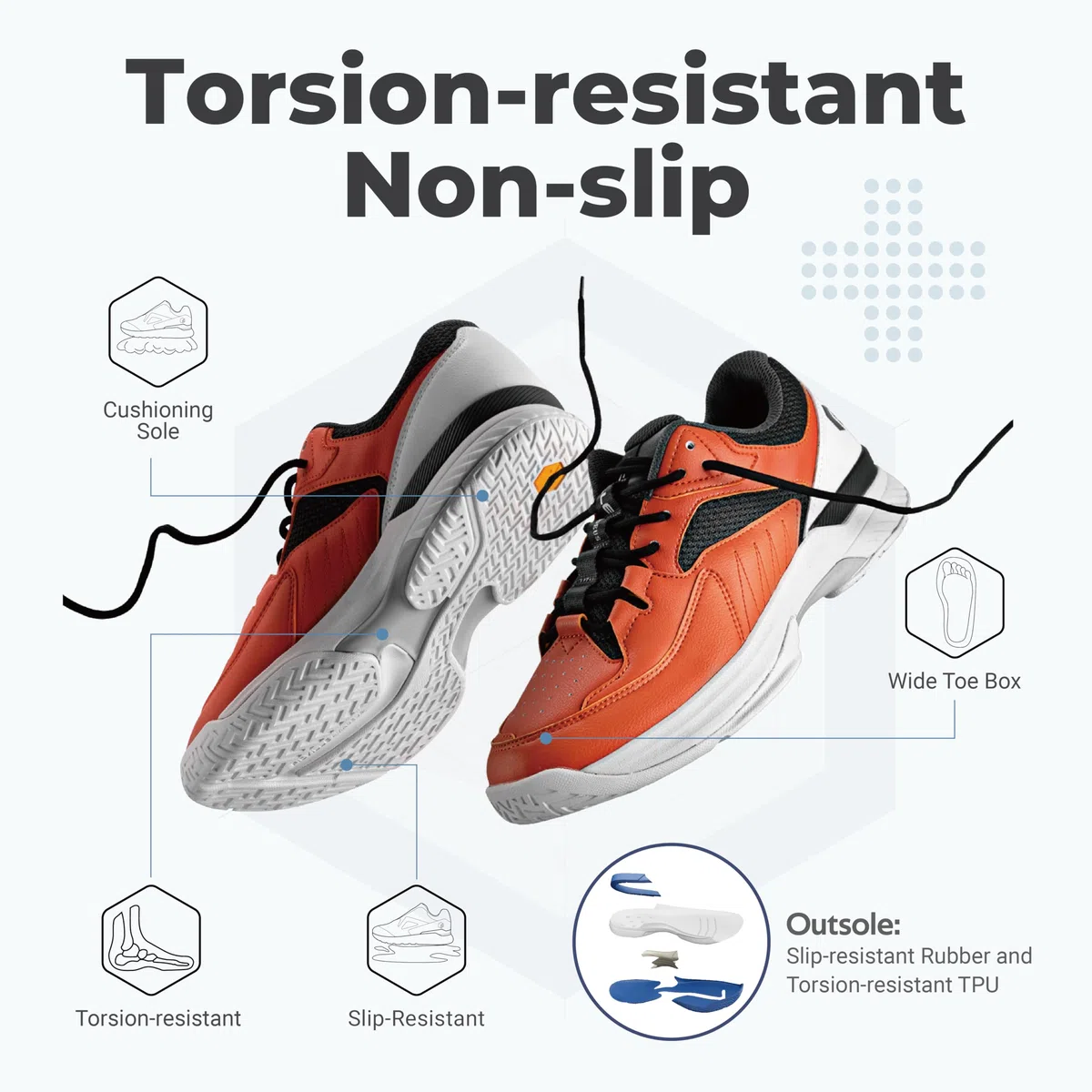 FitVille Extra Weit Tennisschuhe Herren Breit Hallenturnschuh Atmungsaktiv Training Schuhe für Tennis Badminton Walking Fitnessstudio