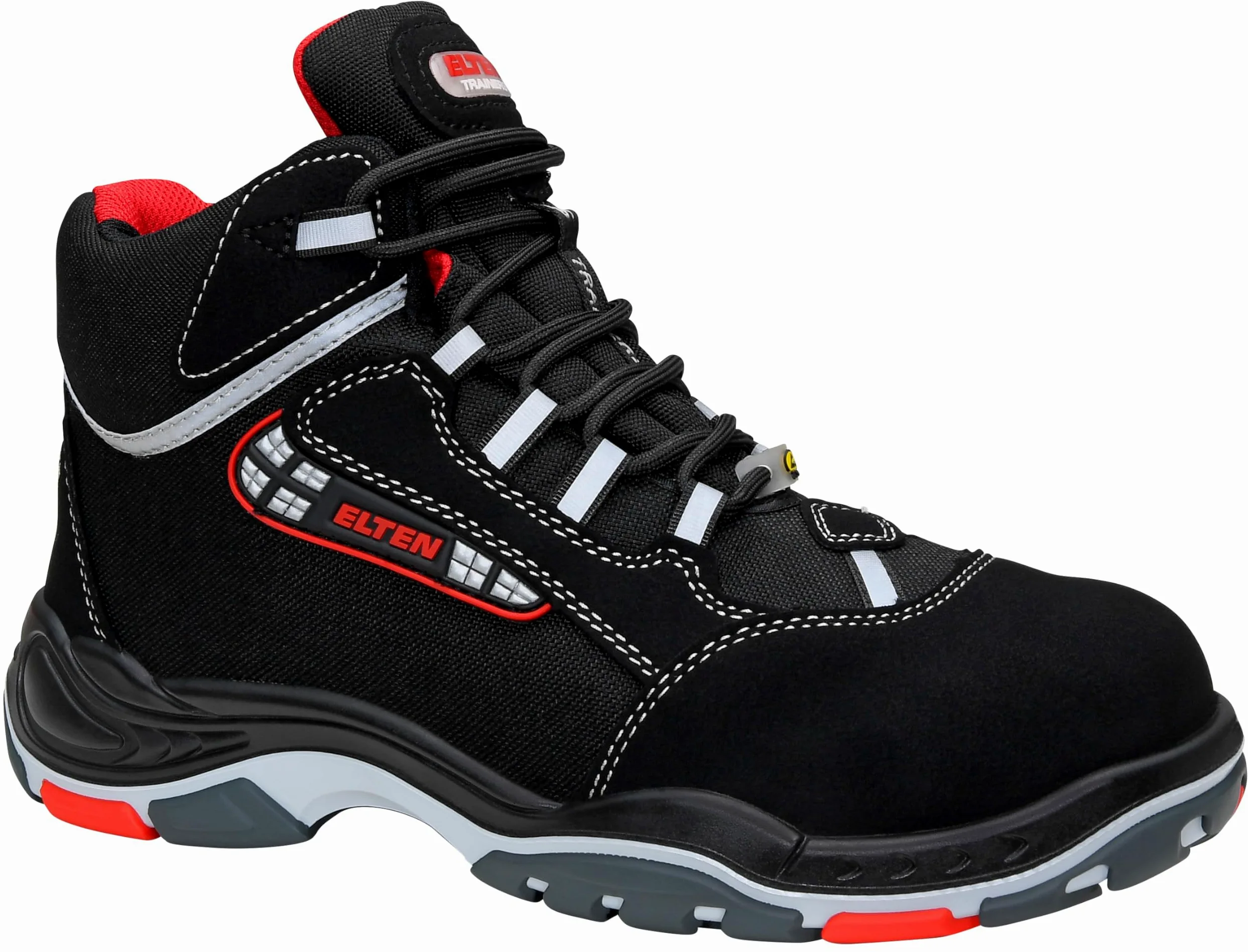 ELTEN Sicherheitsschuhe Sander ESD S3, Herren, Sportlich, Leicht, Schwarz, Kunststoffkappe Unisex Sicherheitsschnürstiefel Sander ESD S3 Größe 44