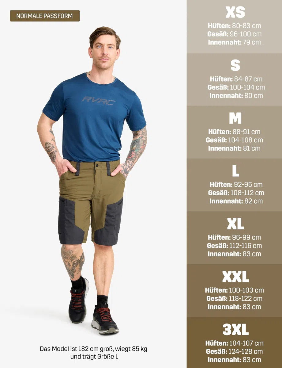 RevolutionRace RVRC GP Shorts für Herren, strapazierfähige und belüftete Wandershorts für alle Outdoor-Aktivitäten