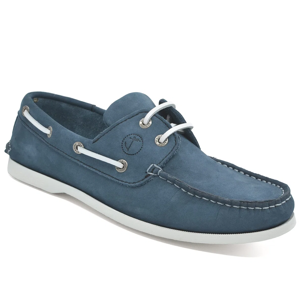Seajure Herren Bootsschuhe Binz Blaues Nubukleder