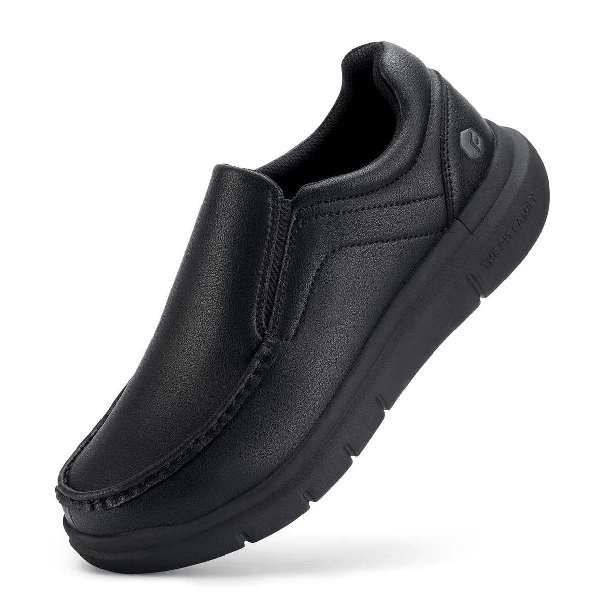 FitVille Schuhe Herren Weit Slip on Sneakers Bequeme Mokassins Herren Leder Slipper Breit Turnschuhe Schwarz Gr.42-49