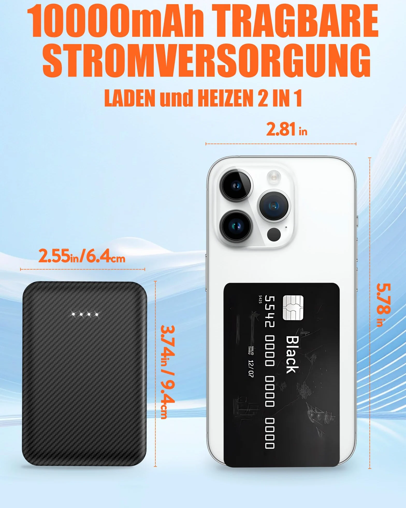 Beheizbare Weste Kinder mit Powerbank 10000mAh 7,4V - Heizweste für Jungen und Mädchen Mantel, Wiederaufladbare Warmende weste Beheizbare Kleidung zum Skifahren mit 3 Heizzone und 3 Stufen Temperatu