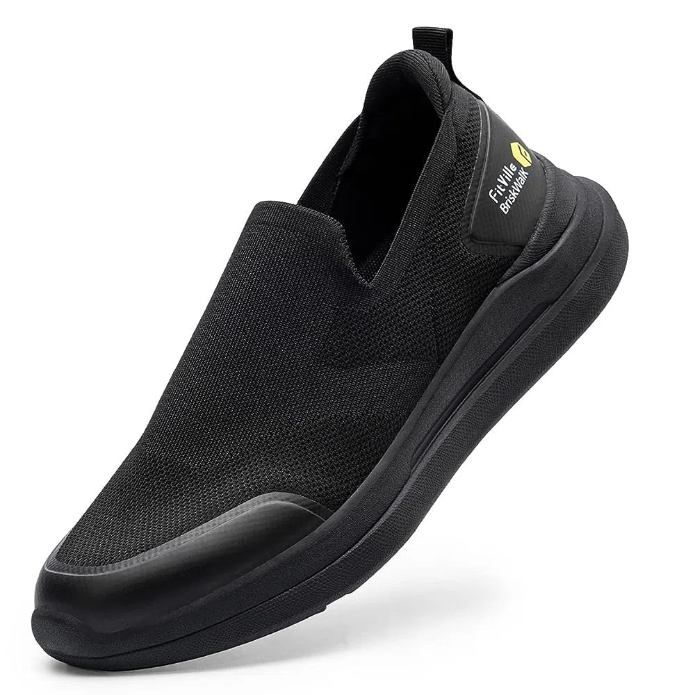FitVille Herren Slip on Sneakers Extra Weite Leichte Slipper Schuhe Herren extra breit Atmungsaktiv Turnschuh Walkingschuhe
