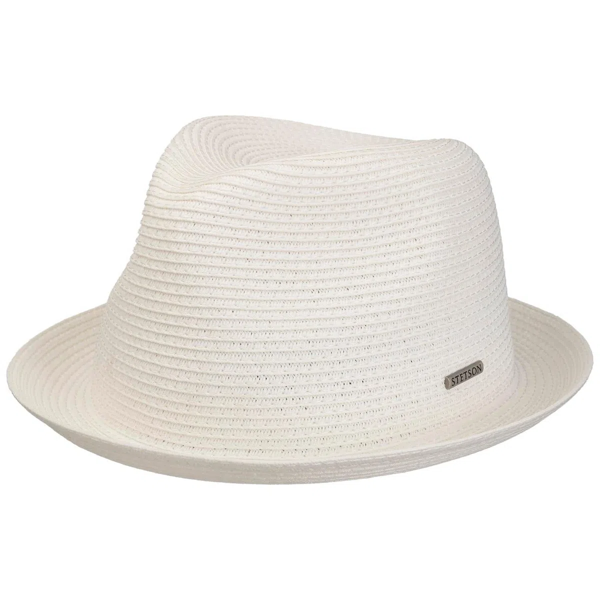 Stetson Dawson Black Player Strohhut für Damen/Herren - Sonnenhut mit Faktor 40 UV-Schutz - Strandhut aus Papierstroh - Pork Pie Hut mit Markenlogo - Frühling/Sommer Fedora