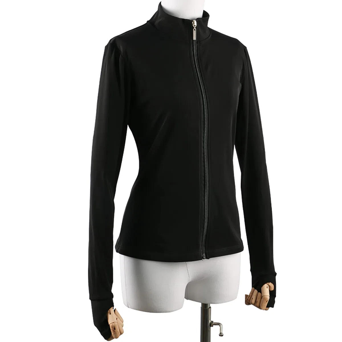 Eiskunstlauf Jacke Damen Mädchen Eislauf Trainings Tops mit Kristalldiamant(Size:l,Color:Jawohlchwarz-Dick)