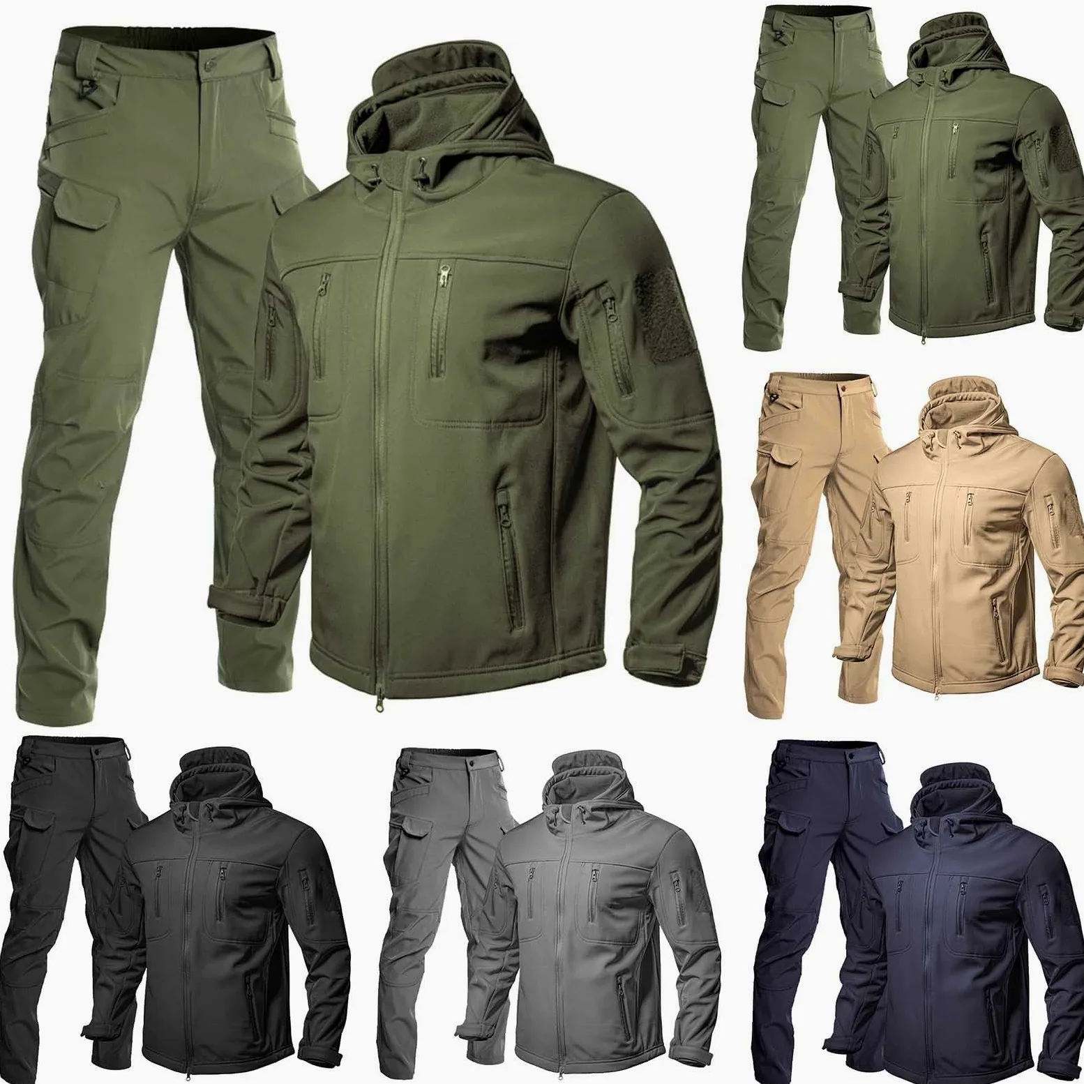 Schneeanzug Herren 2 Teilig Set Verdickt Warm Schneejacke Und Hose Wasserdichte Skianzüge Berg Ski Sets Wasserdicht Winddicht Outdoor Winterjacke mit Kapuze Winter 2-Stücke