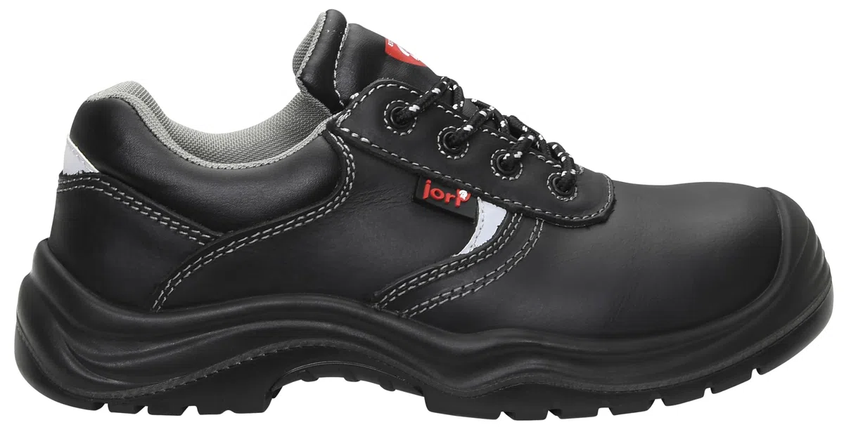 JORI 12111 Basic Compo Low S3 Herren und Damen Arbeits & Sicherheitsschuhe, Leder Sicherheitsschuhe S3, SRC, Schnürung, Kunststoffkappe, Metallfreier Durchstrittsschutz Schwarz (Schwrz), EU 42