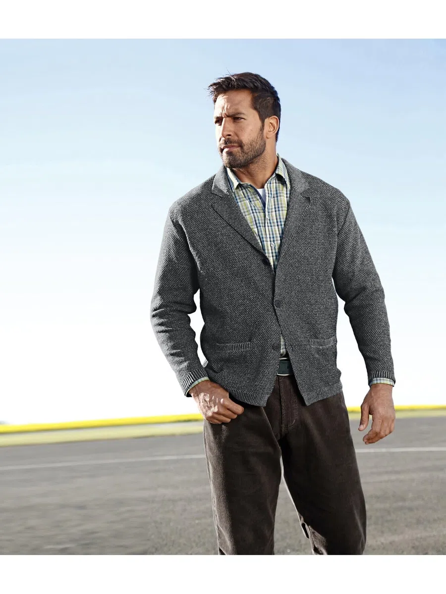Jan Vanderstorm Herren Strickjacke Asger | nicht gefüttert | Sakko | Blazer | Cardigan aus elegant-dünnem Strick-Material | große Größen L-7XL