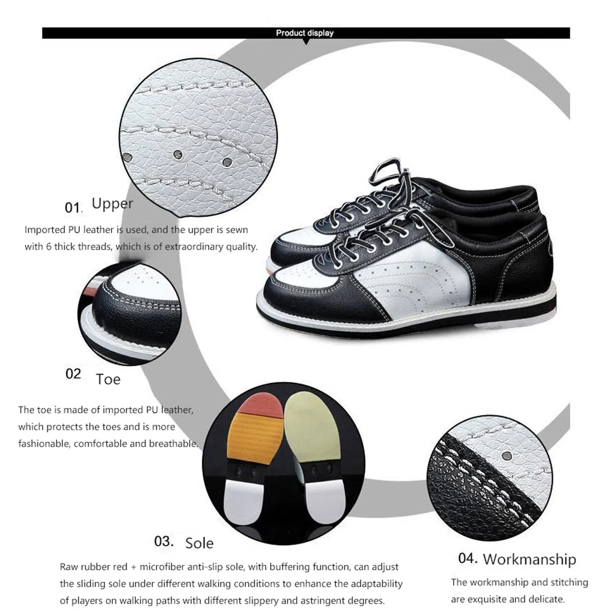 Herren-professionelle Bowlingschuhe,Bowling-Schuhe Männer,Anti-Rutsch Leder Bowlingschuhe,Leicht Atmungsaktiv Sneakers,Freizeit-Bowling-Trainingsschuhe,für Amateure und Gelegenheitsbegeisterte