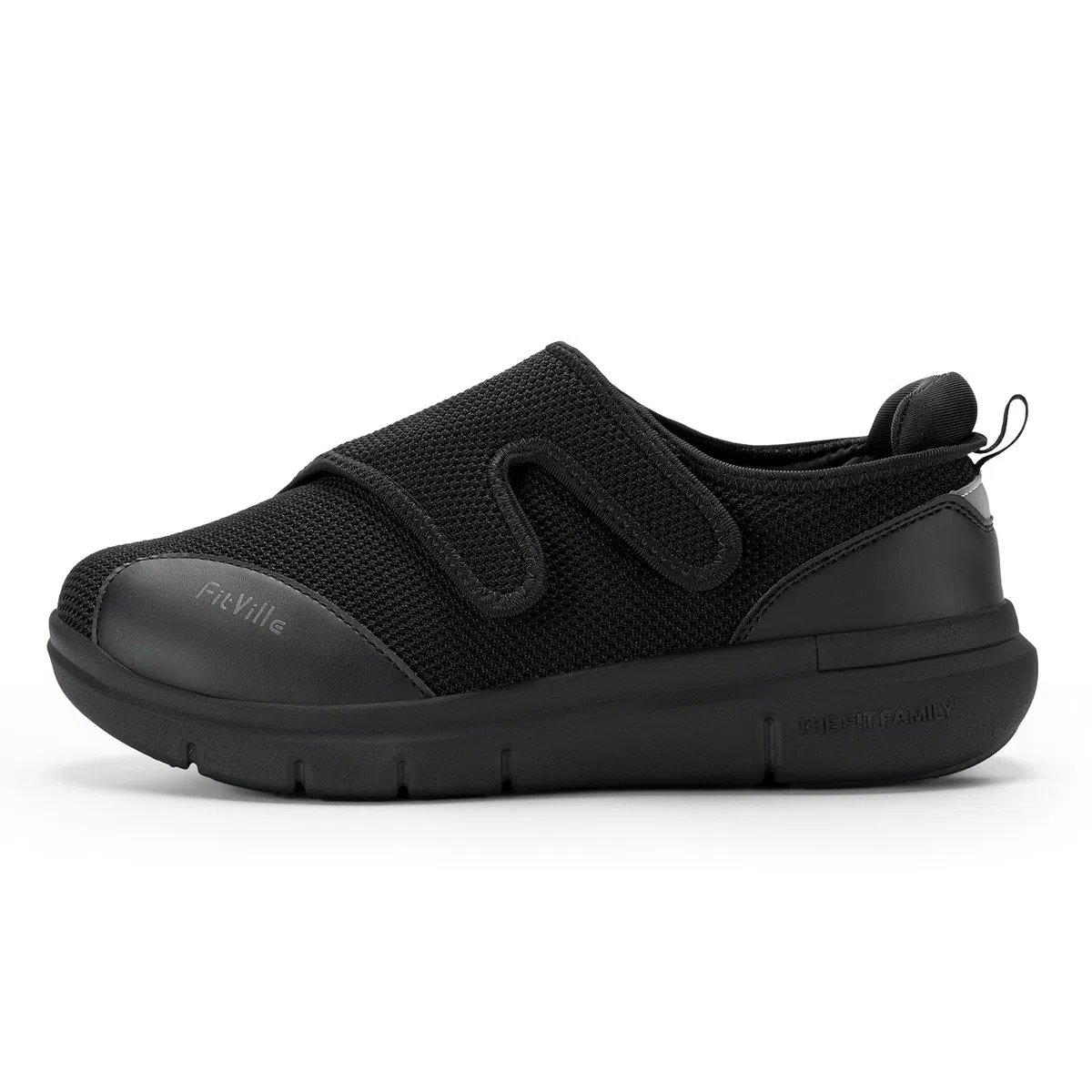 FitVille Extra Weite Reha-Schuhe Herren mit Klettverschluss Einstellbar Walking Schuhe für empfindliche Füße Senioren Pflege Hausschuhe Verbandschuhe Gesundheitsschuhe