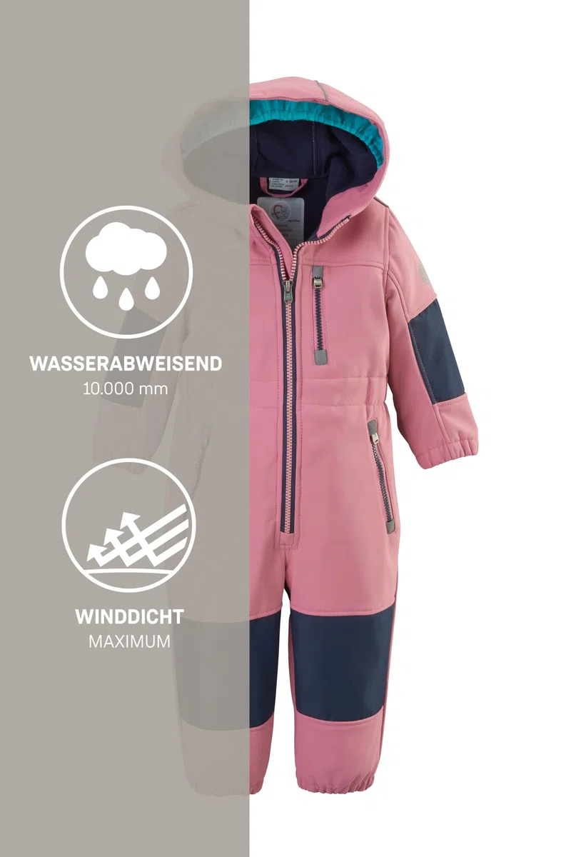 first instinct by killtec Mädchen Fiow 35 Mns Onpc Softshell Overall mit Kapuze, malve, 74/80 EU