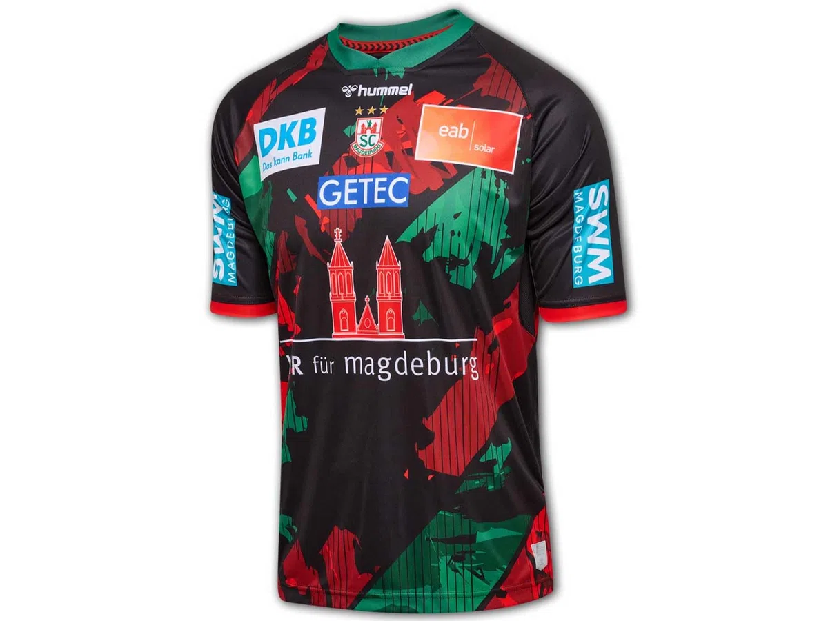 hummel SC Magdeburg Heimtrikot 24 25 schwarz SCM Home Shirt Handball Jersey, Größe:XXL