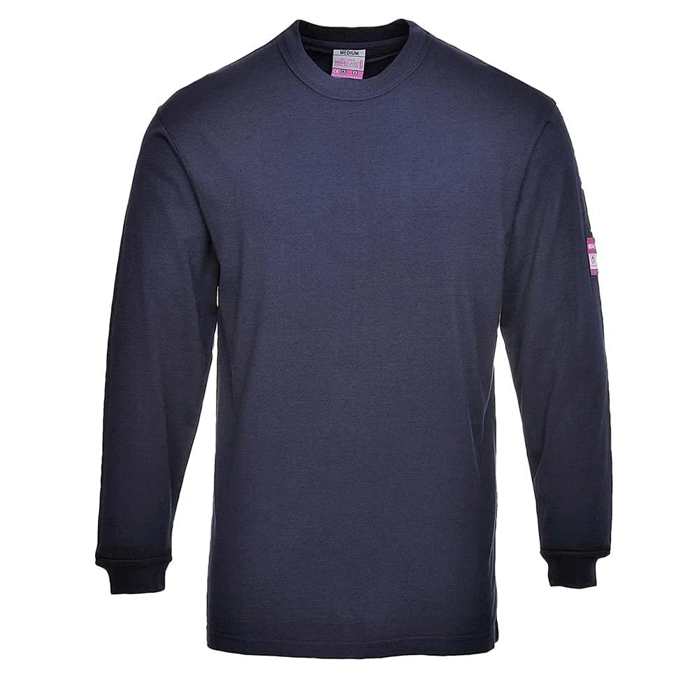 Portwest Flammhemmendes antistatisches Langarm T-Shirt, Größe: XL, Farbe: Marine, FR11NARXL