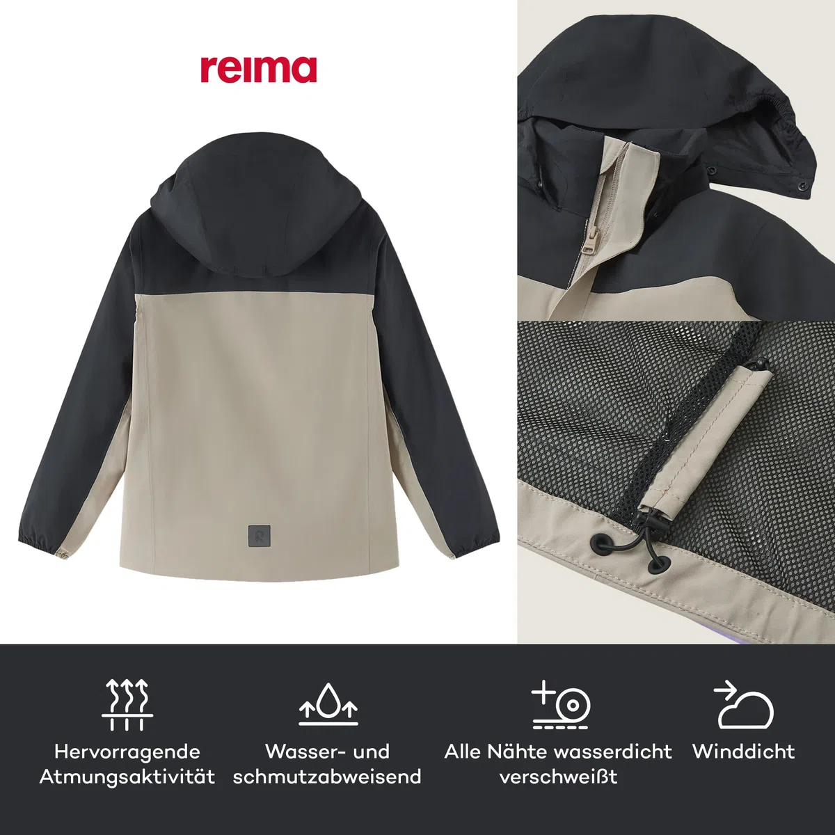 Reima - ReimaTec Salmi wasserdichte Regenjacke für Kinder - Leichte Übergangsjacke für Jungen und Mädchen mit 10.000 mm Schutz, atmungsaktives, winddichtes Material