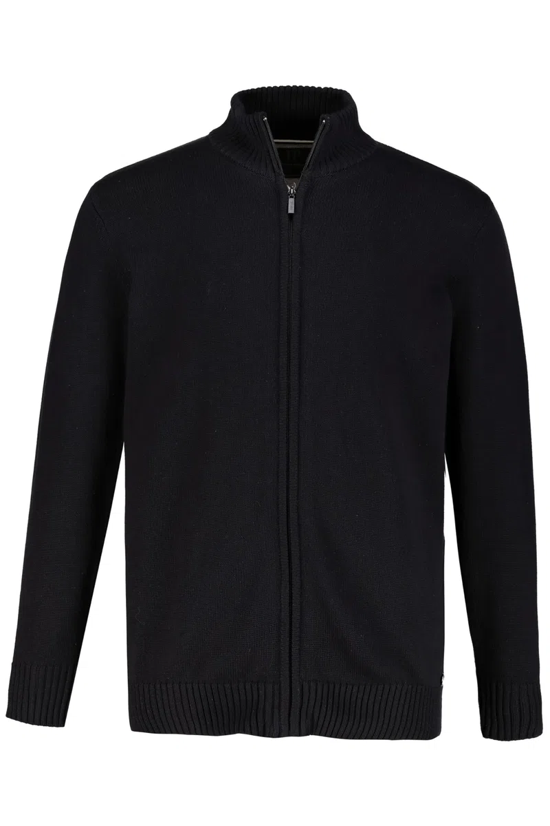 JP 1880 Herren große Größen Übergrößen Menswear L-8XL Strickjacke, Cardigan mit Stehkragen, Zipper, Rippbündchen, 717032