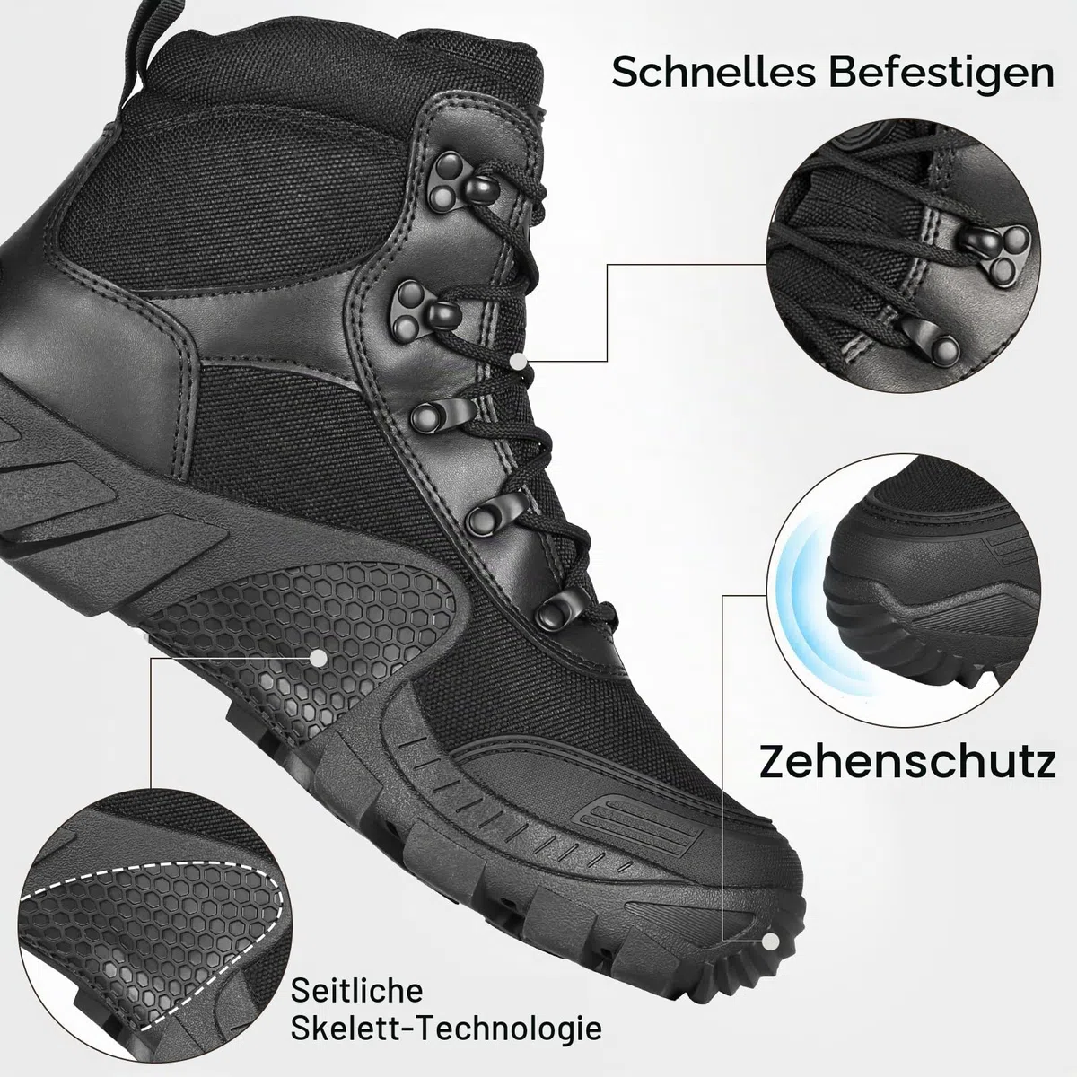 FREE SOLDIER Bequeme leichte Stiefel Herren Wanderstiefel Outdoor Boots Männer Wanderschuhe zum Trekking, Arbeiten, Training