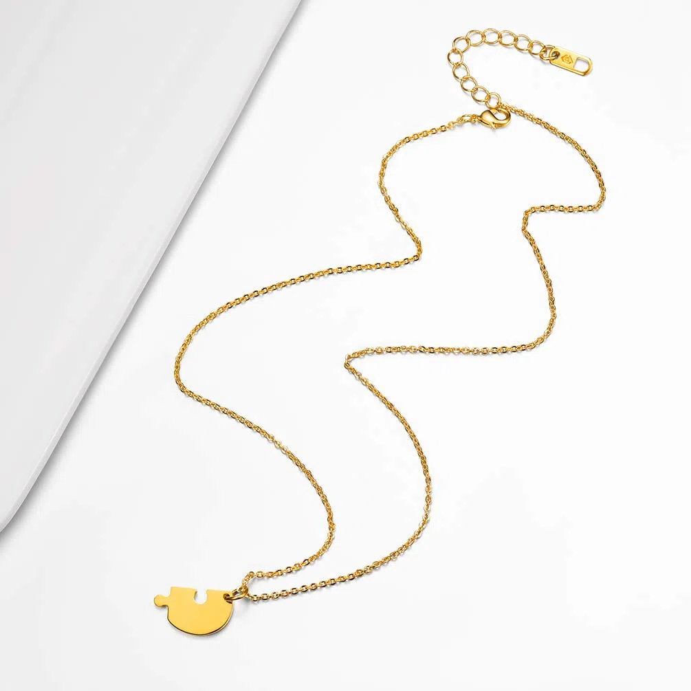 PROSTEEL personalisiert Collier 2/3/4/5/6 Stücke Herz Puzzle Anhänger mit 51cm 1,5mm Rolokette Edelstahl/18k vergoldet Namensketten Gravur Freundschaftsketten für Freundinnen Schwester