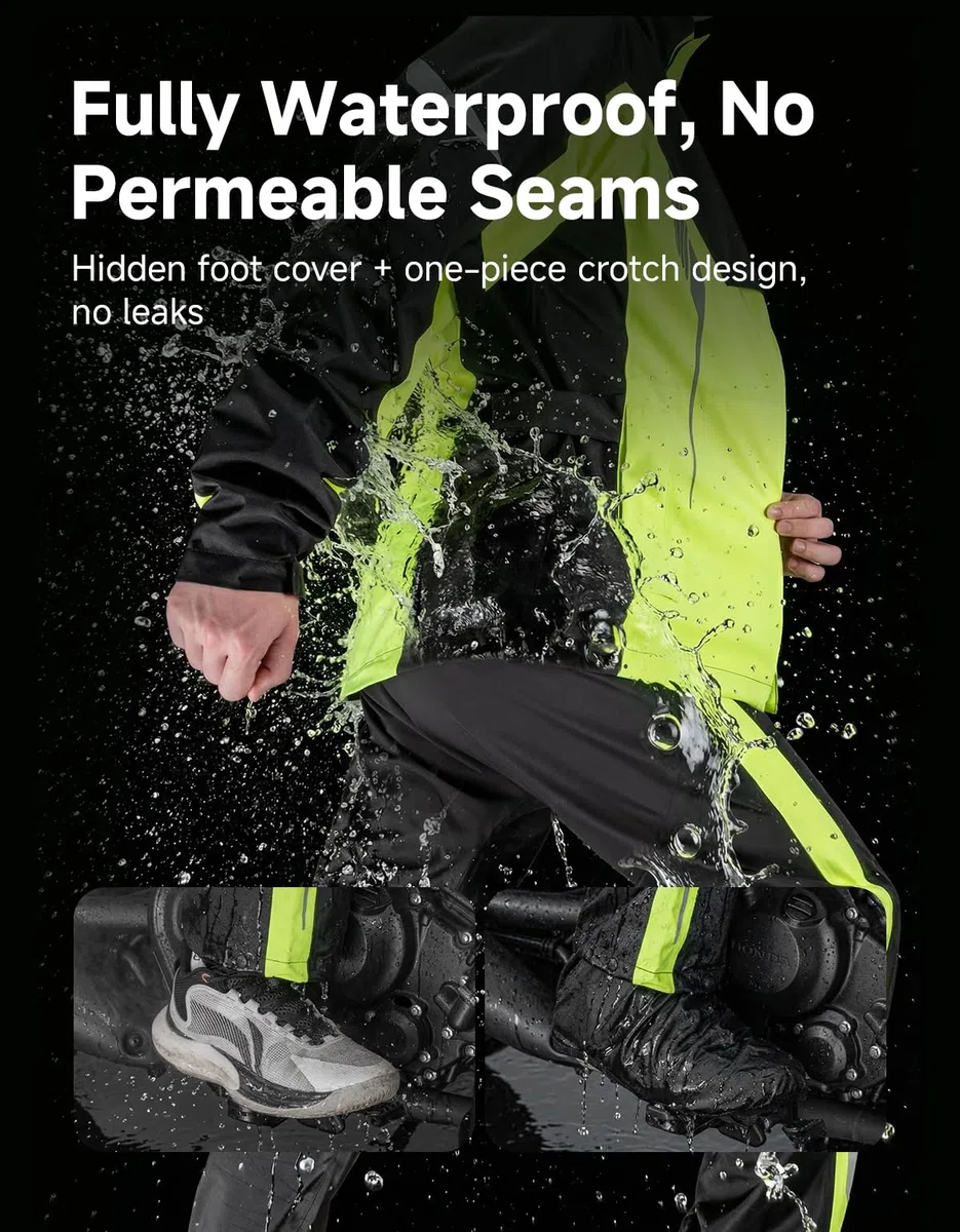 KEMIMOTO Regenanzug für Herren & Damen, 100% Wasserdichter Regenmantel, Atmungsaktiv Winddicht Regenbekleidung Regenjacke für Camping, Wandern, Reisen, Radfahren
