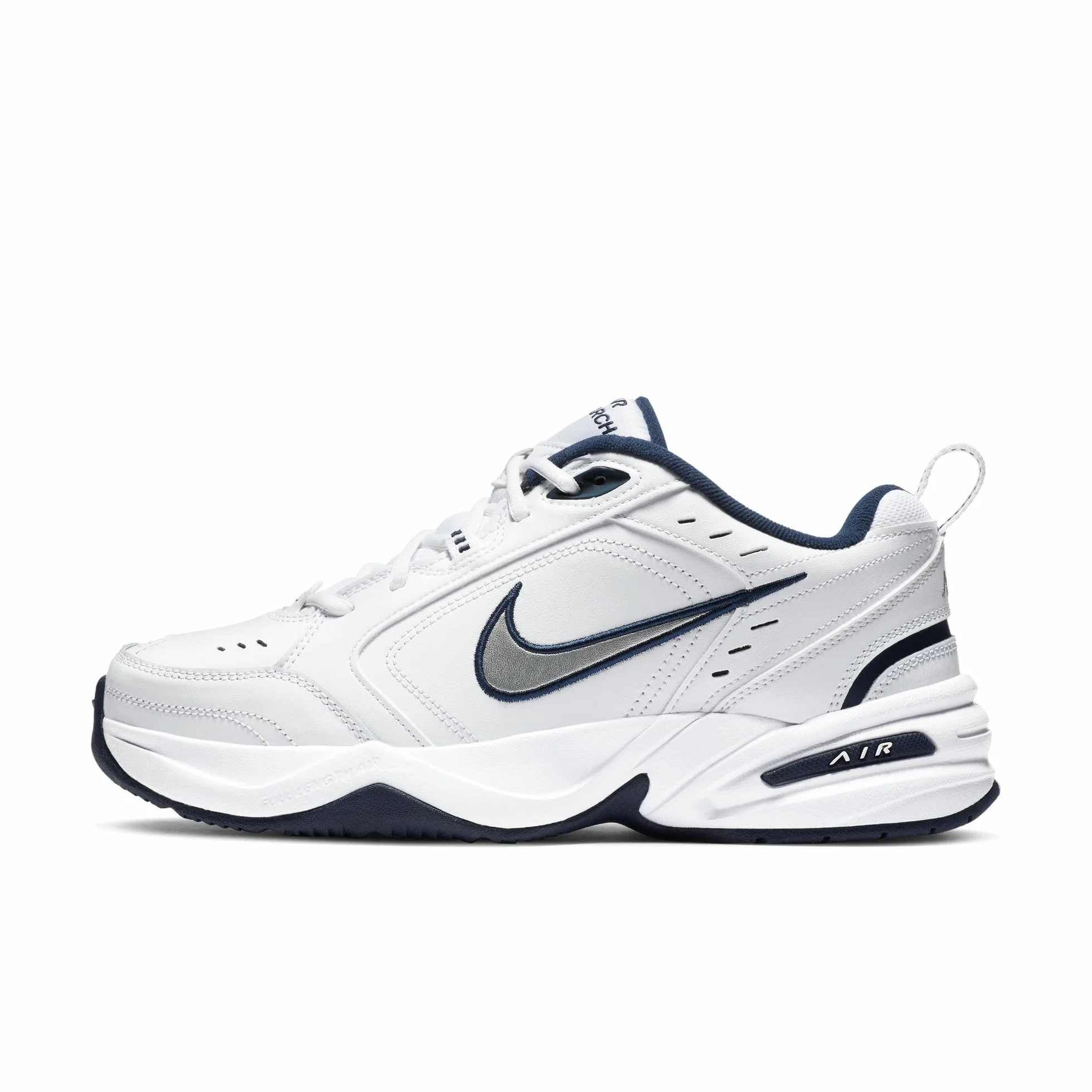 Nike Air Monarch Iv, Herren Fitnessschuhe, Weiß (White/Metallic Silver 102), 47 EU