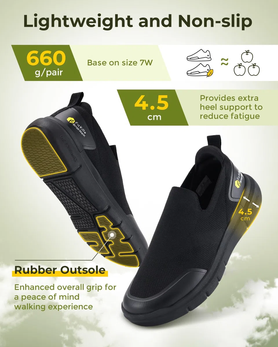 FitVille Herren Slip on Sneakers Extra Weite Leichte Slipper Schuhe Herren extra breit Atmungsaktiv Turnschuh Walkingschuhe