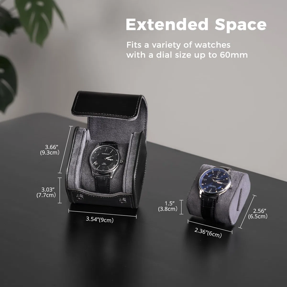 ProCase Uhrenrolle für 1 Uhr, Uhren Reiseetui Uhrenkoffer-Rolle Travel Watch Box Case Uhrenaufbewahrung Reise Uhrenetui- Schwarz