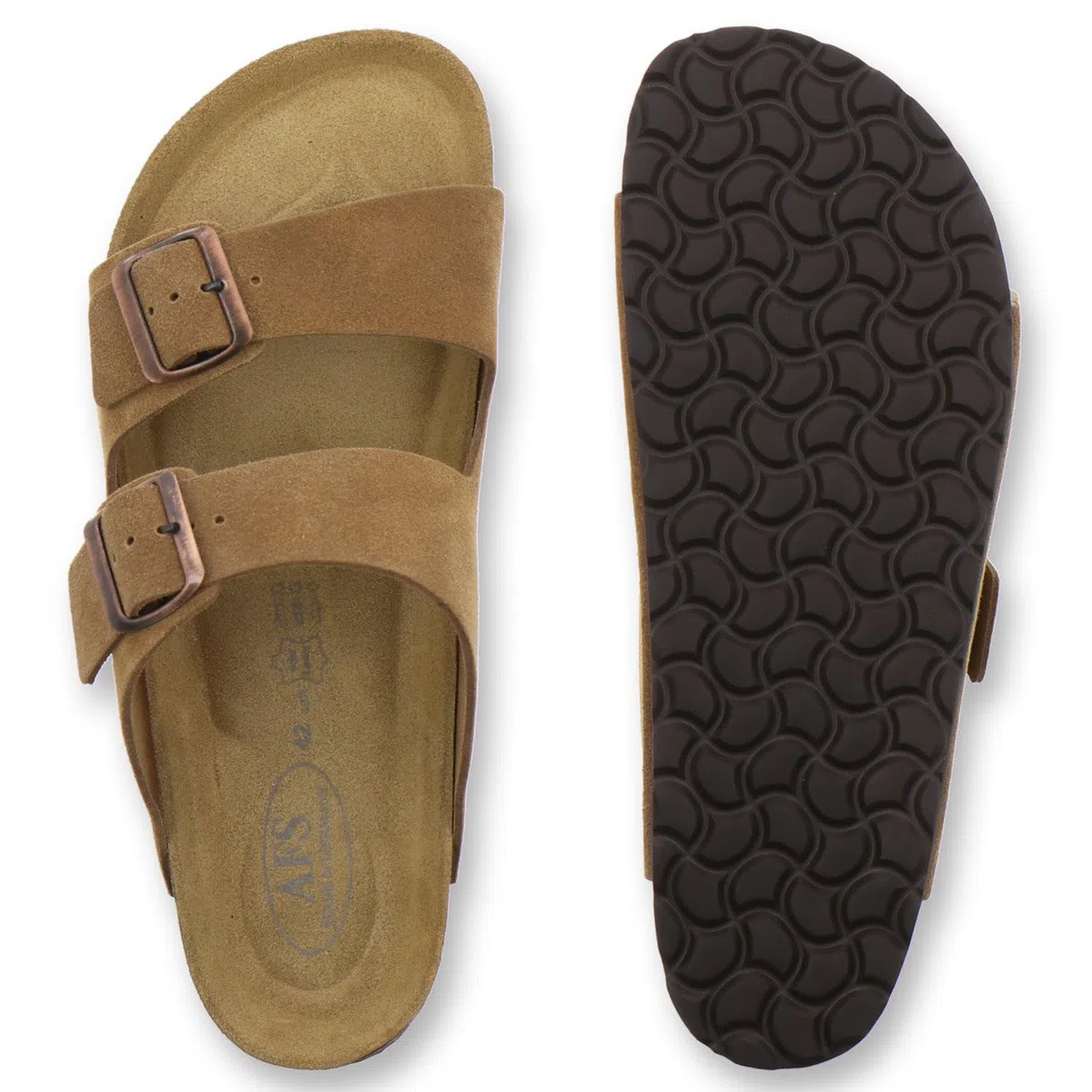 AFS-Schuhe Bequeme Herren Pantoletten, Sandalen und Hausschuhe aus Leder - Größe 36-50 - Made in Germany