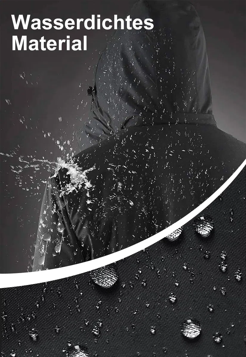 Damen Wasserdichte Faltbar Regenjacke mit Kapuze Reflektierende Fahrradjacke für die Nacht Leicht Wasserdicht Windbreaker Jacke