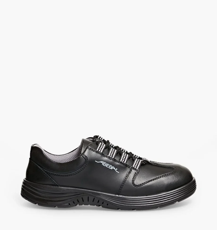 ABEBA 342017 711038 S2 Halbschuh, Rutschhemmende PU-Sohle, Schwarz, 44 Größe