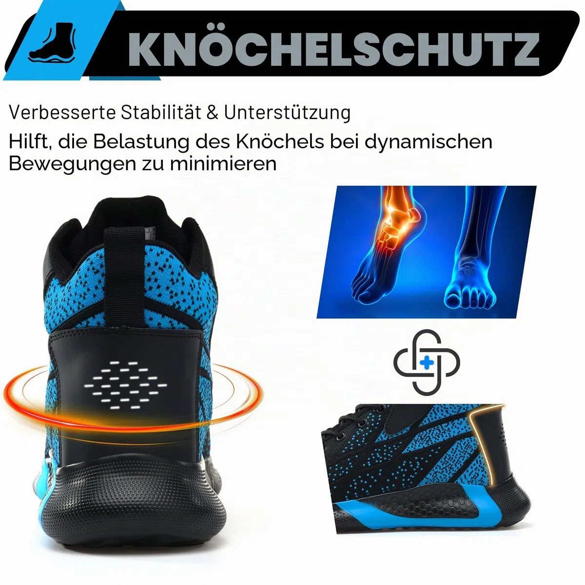 Sicherheitsstiefel Leicht Herren Damen Arbeitsschuhe Hoch Stahlkappe Atmungsaktiv Sicherheitsschuhe rutschfest Stahlkappenschuhe 35-48 EU