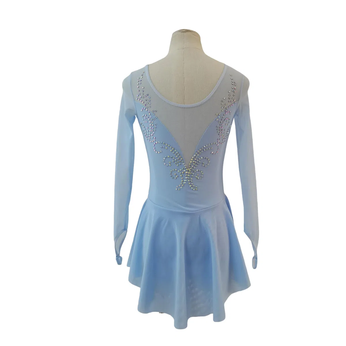 LIUHUO Eiskunstlaufkleid, langärmelig, für Mädchen, Wettkampf-Performance, sechs Farben