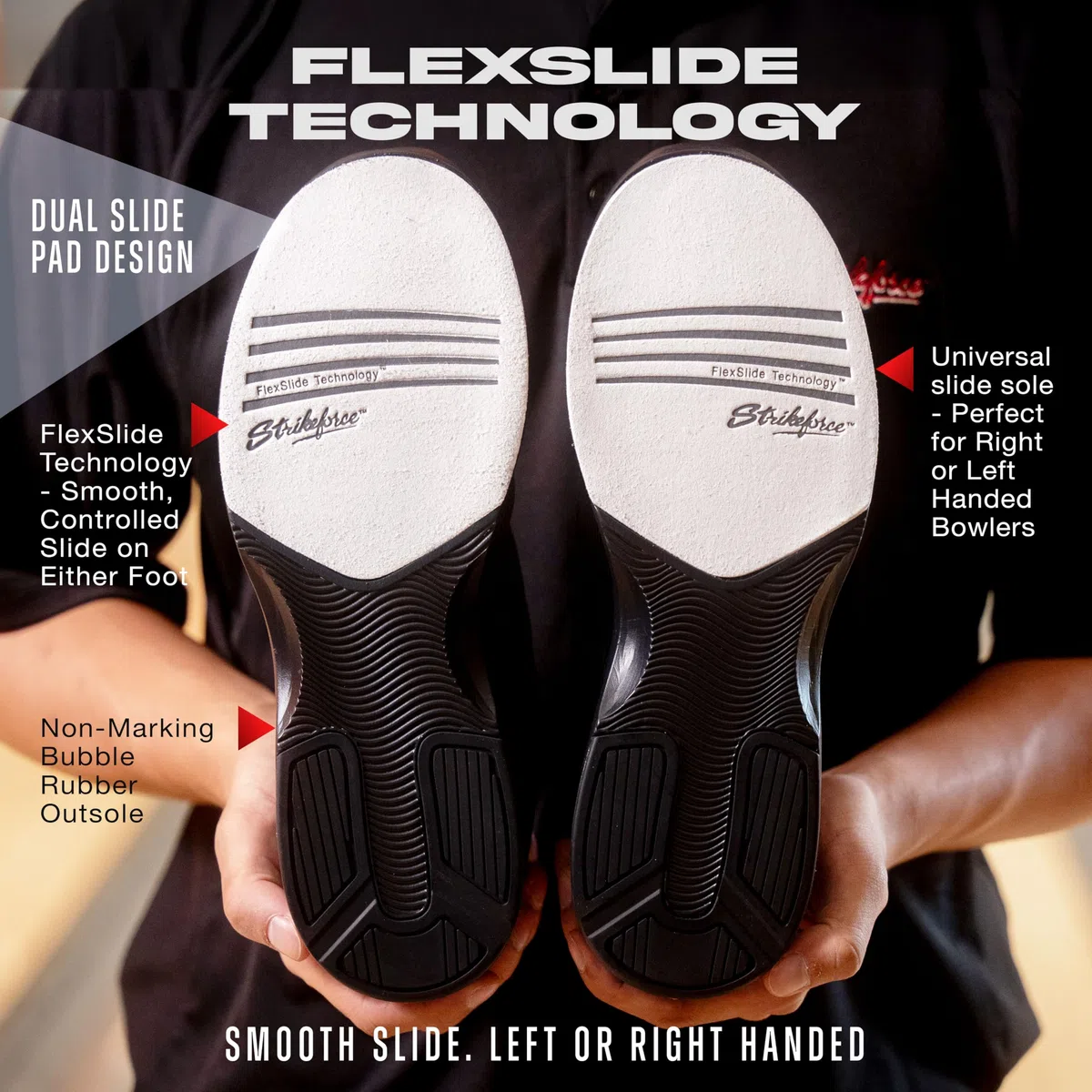 KR Strikeforce OPP Lite Black Athletic Bowlingschuh für Rechts- oder Linkshänder