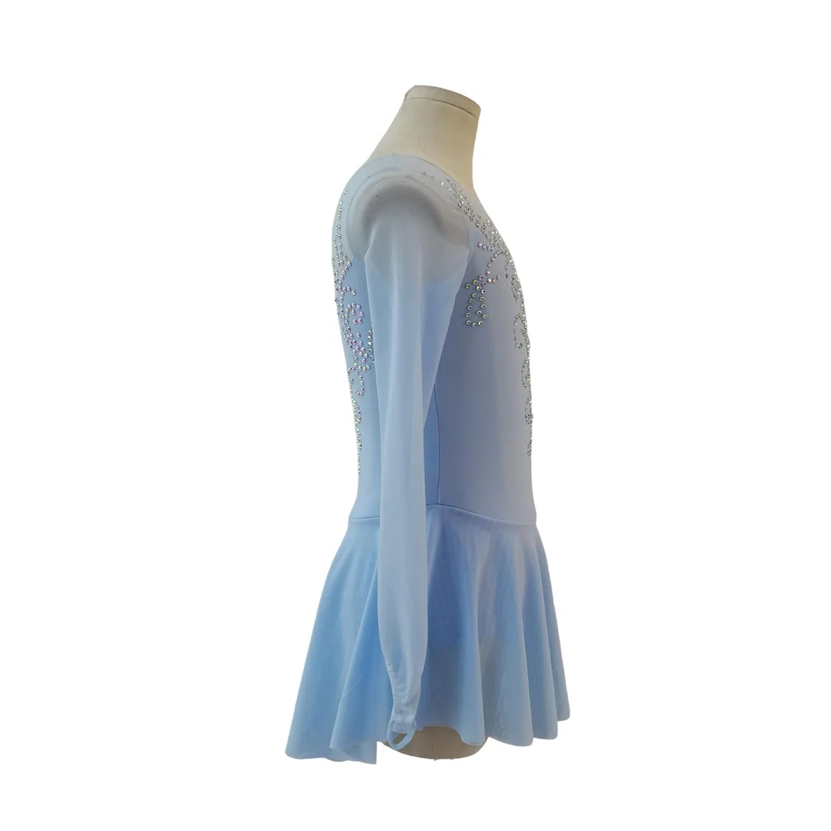 LIUHUO Eiskunstlaufkleid, langärmelig, für Mädchen, Wettkampf-Performance, sechs Farben