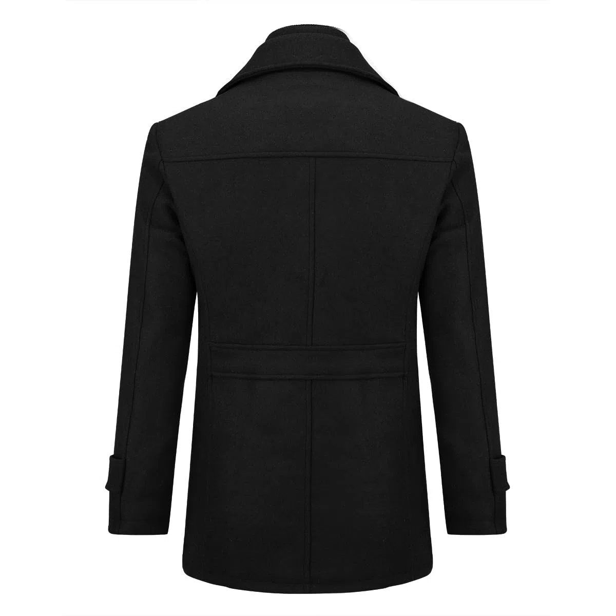 Allthemen Herren Wintermantel Wolle Kurzmantel Stehkragen Wollmantel Mittellang Mantel Winter Winterjacke Business Peacoat Slim Fit Casual
