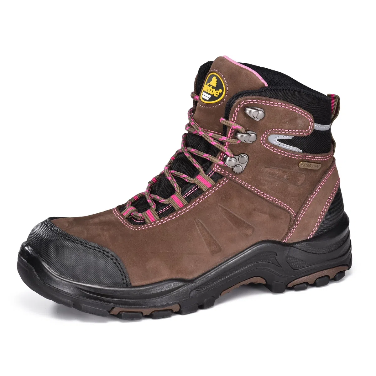 SAFETOE Frauen Arbeitsstiefel 8553 Wasserdichte Leder Composite Toe Gummisohle