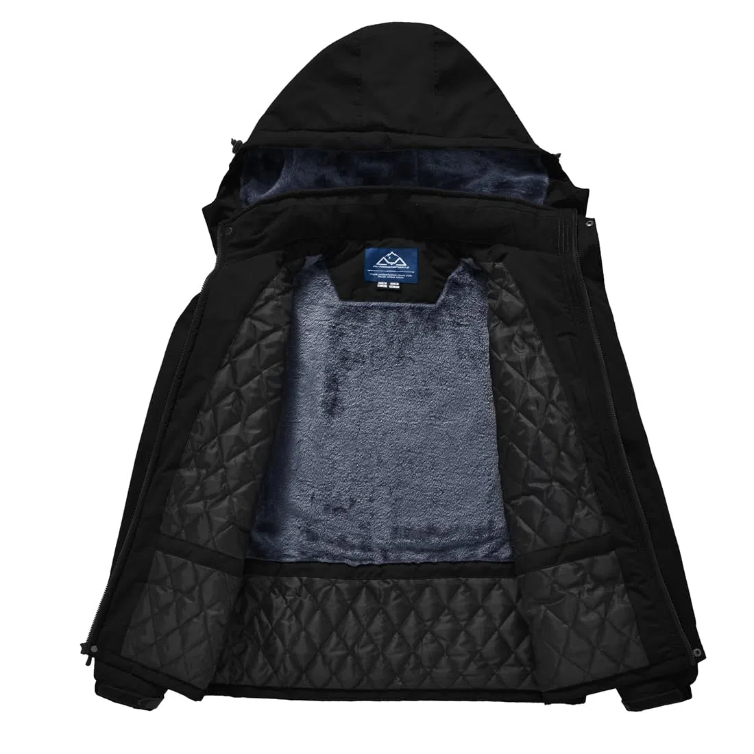 donhobo Herren Skijacke Warm Gefüttert Fleecejacke Winterjacke Verdickt Windjacke Männer Wanderjacke Softshell Jacke Outdoor Funktionsjacke mit Abnehmbarer Kapuze