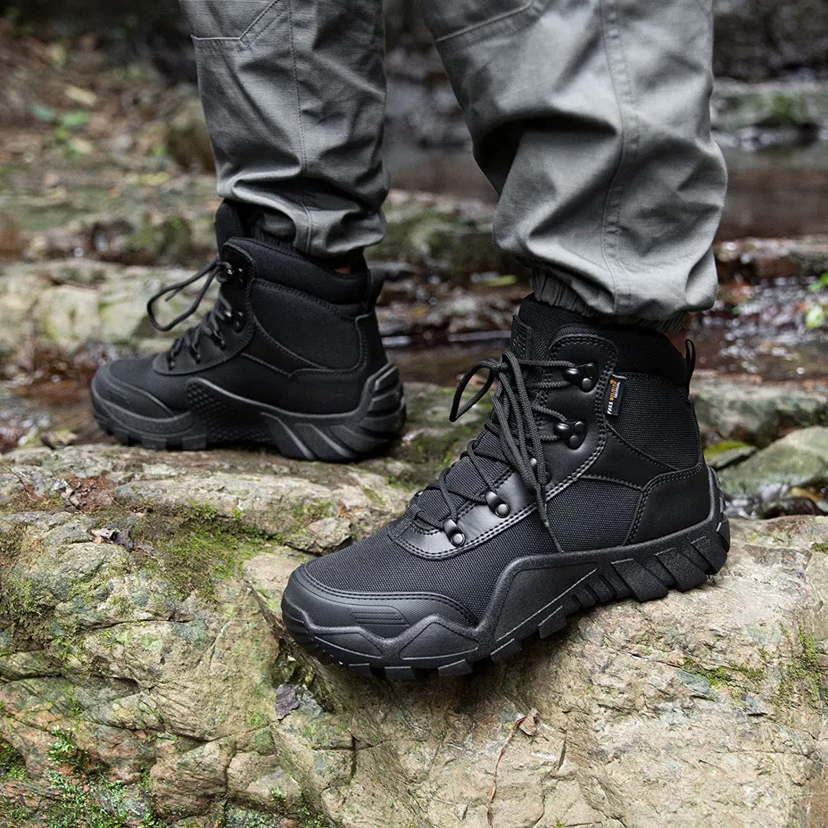 FREE SOLDIER Bequeme leichte Stiefel Herren Wanderstiefel Outdoor Boots Männer Wanderschuhe zum Trekking, Arbeiten, Training