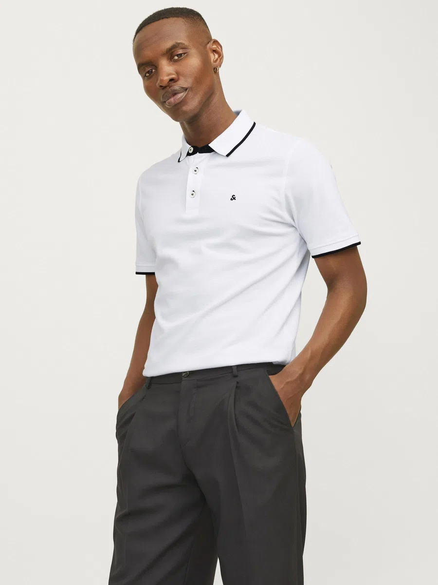 Jack & Jones Herren Jack & Jones Male Poloshirt Einfarbig Poloshirt Polohemd (1er Pack)