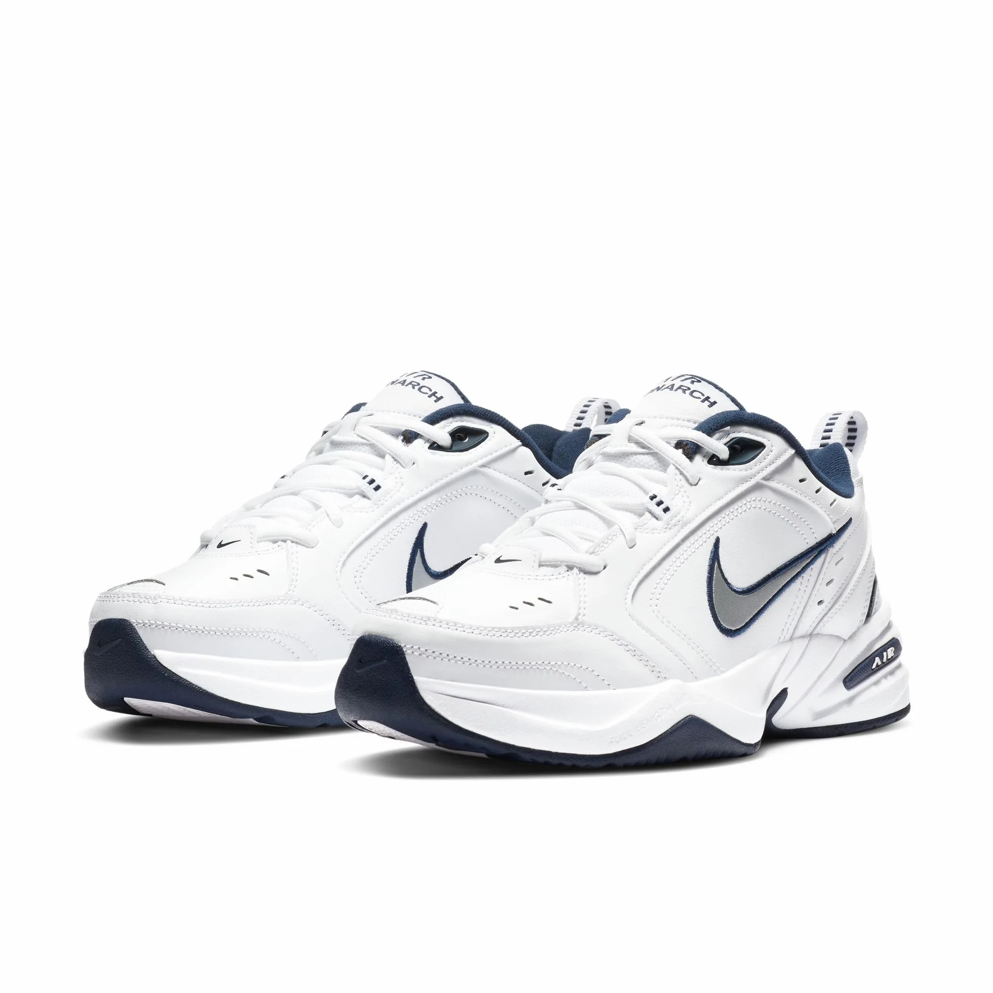Nike Air Monarch Iv, Herren Fitnessschuhe, Weiß (White/Metallic Silver 102), 47 EU