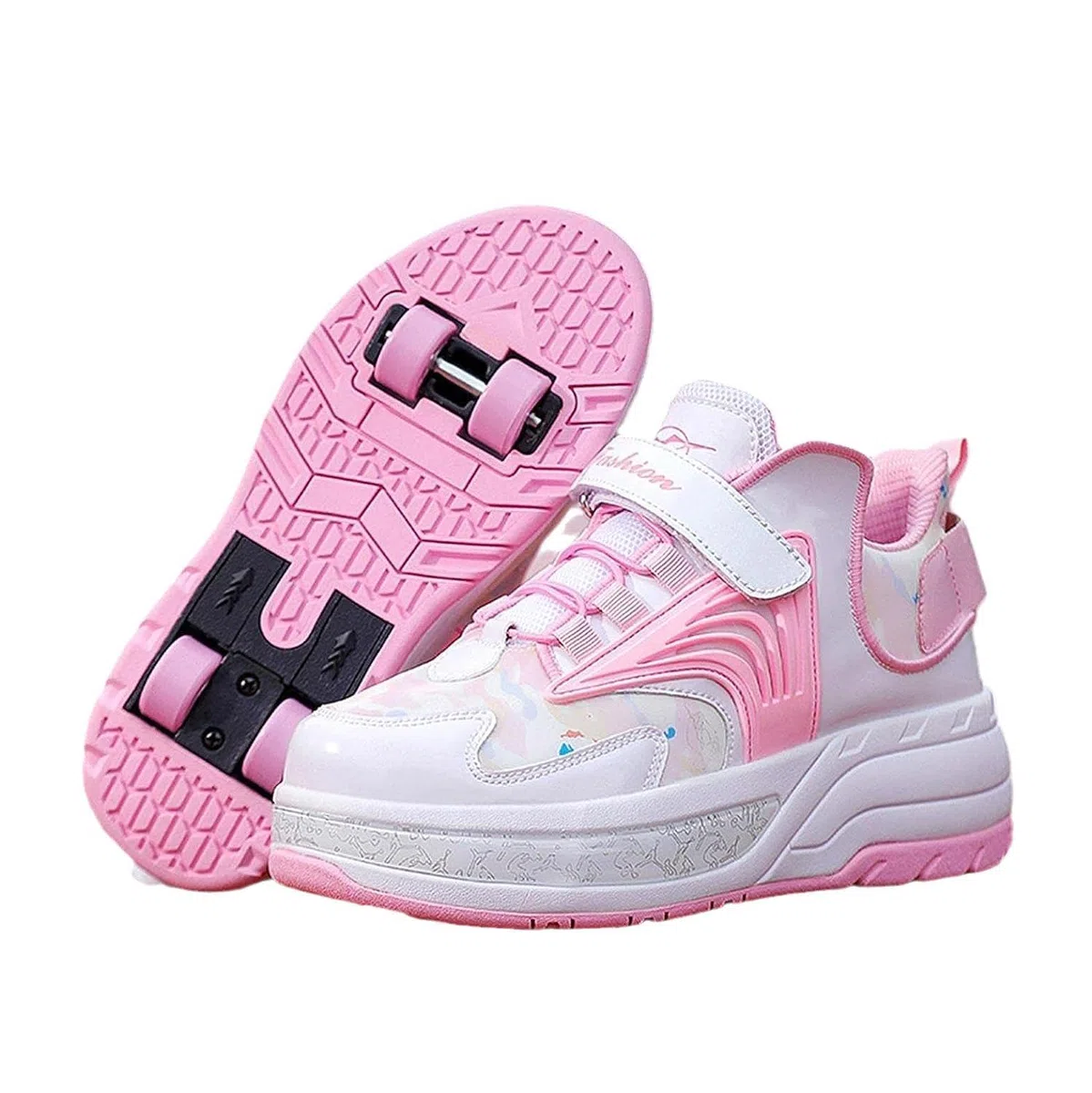 Generisch Schuhe Mit Rollen 2-in-1-Rollschuhe, Schuhe Mit Versteckten Rollen, Skateboard-Schuhe, Turnschuhe, 4-Rad-Rollschuhe, Laufschuhe, Verstecktes Hinterrad