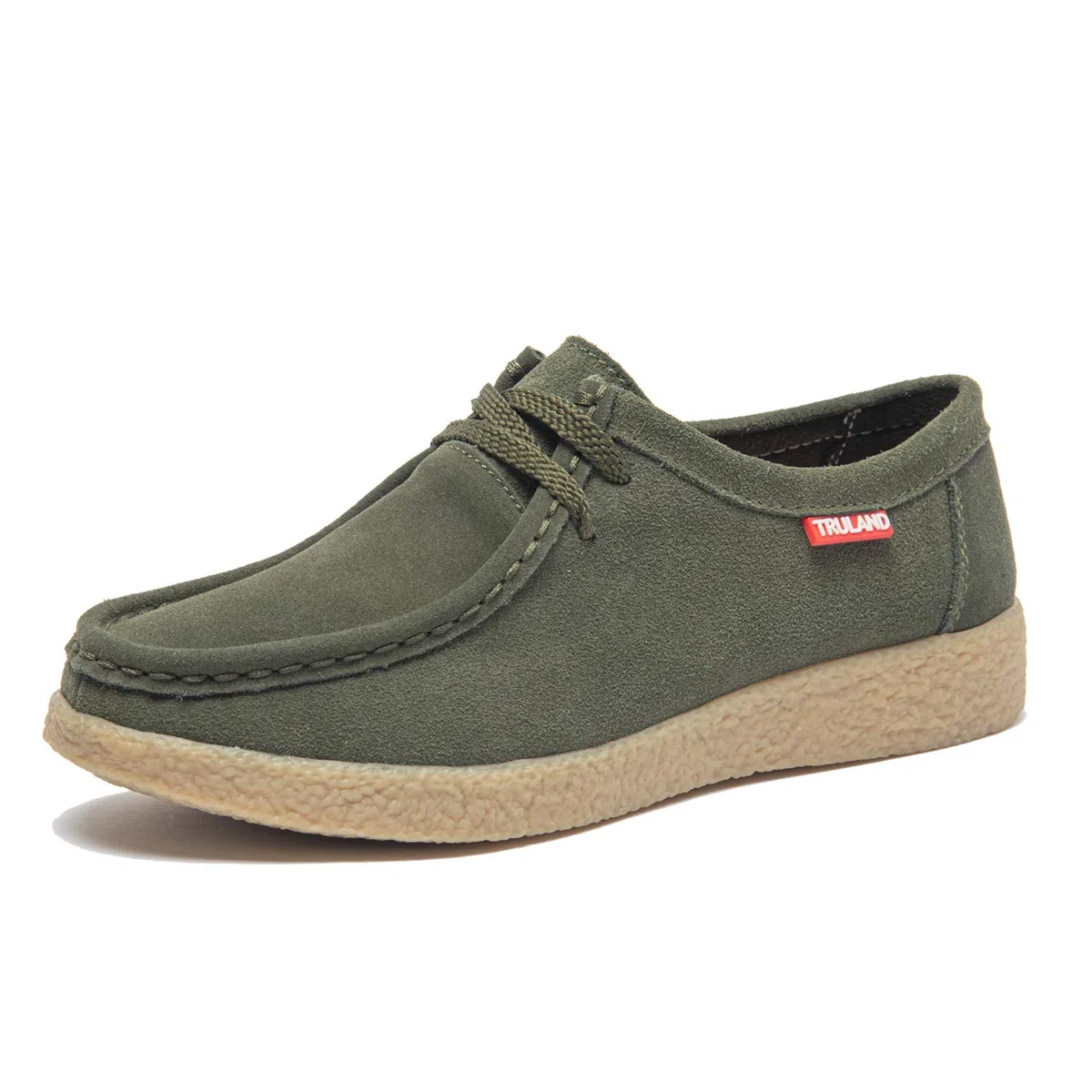 TRULAND Damen Schnürschuhe Mokassin – Wildleder Halbschuhe Wallabees