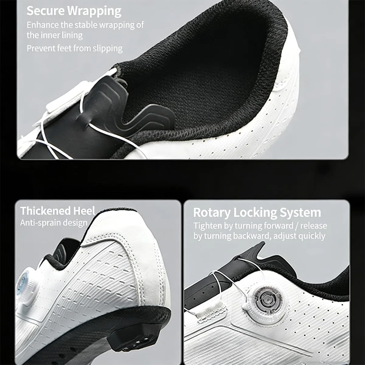 Herren Rennrad Fahrradschuhe mit Look SPD-SL Pedal, Schnelle Anpassung, Stabiler verschleißfester für Indoor Outdoor mit 3 Bolzen-Look Delta