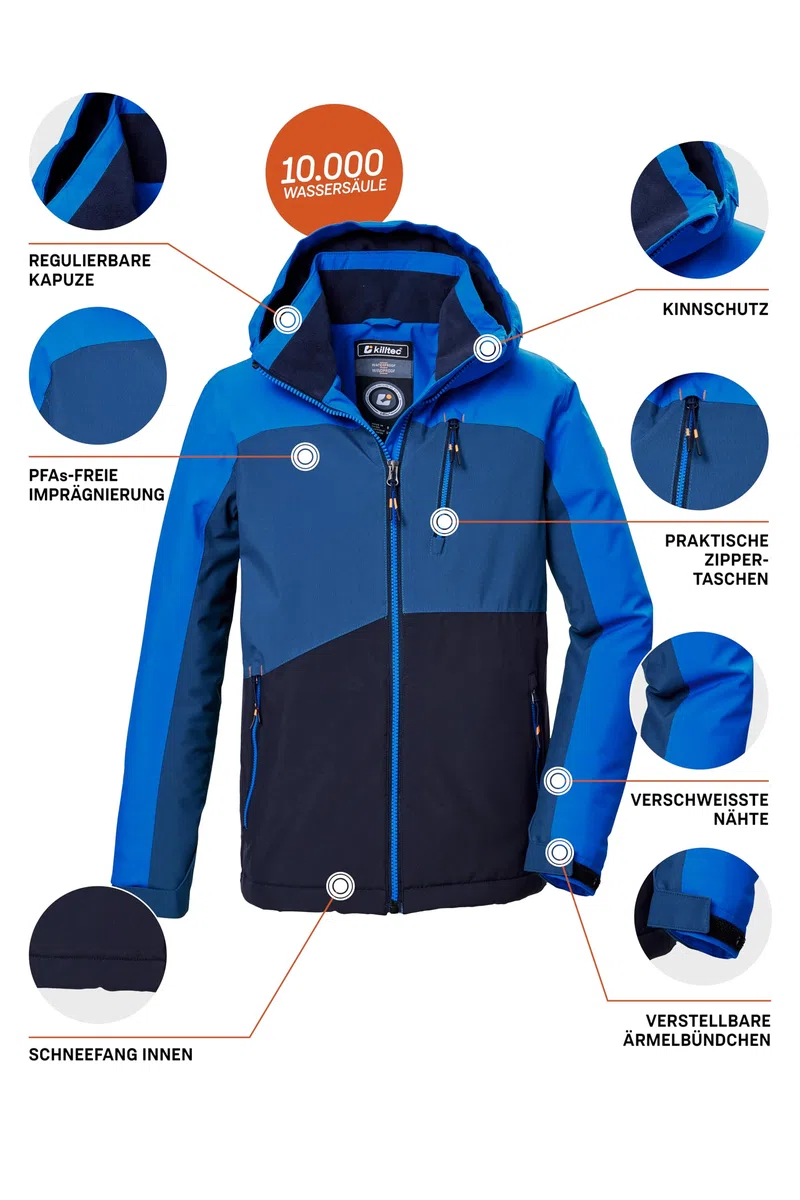Killtec KOW 370 BYS JCKT Skijacke Kinder Jungen grün gelb