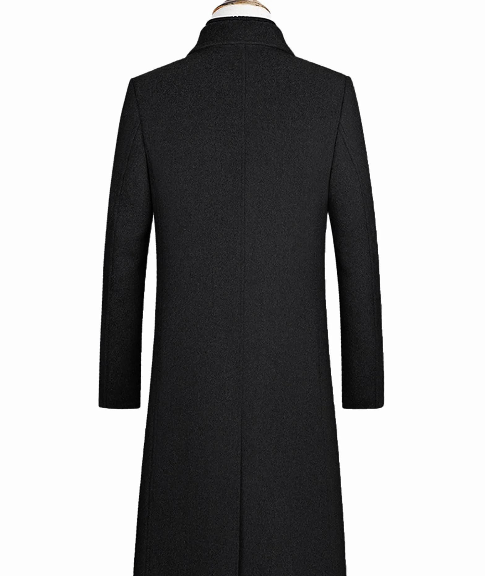 ECDAHICC Wintermantel Herren Lang Wolle Mantel Slim Fit Zweireihig Revers Herrenmantel Business Baumwolle Mantel Wollmantel