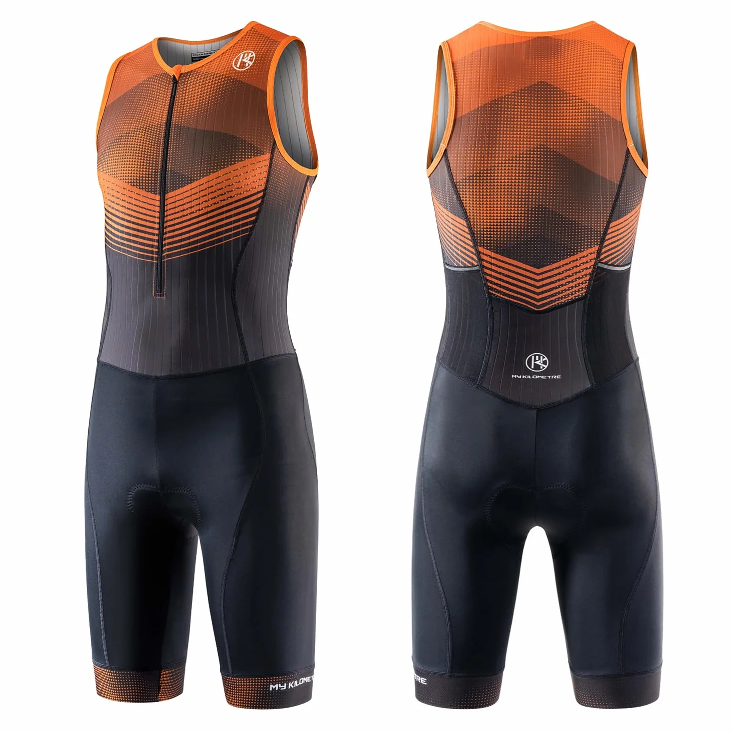 MY KILOMETRE Herren Triathlon Anzug ärmellos – Atmungsaktiver & schnelltrocknender Trisuit mit 2 Seitentaschen