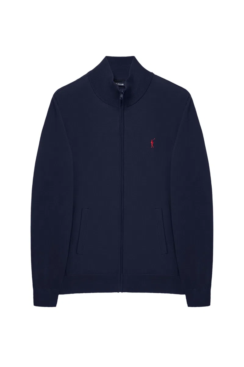 Polo Club Baumwoll-Cardigan mit Reißverschluss und Stickerei Logo