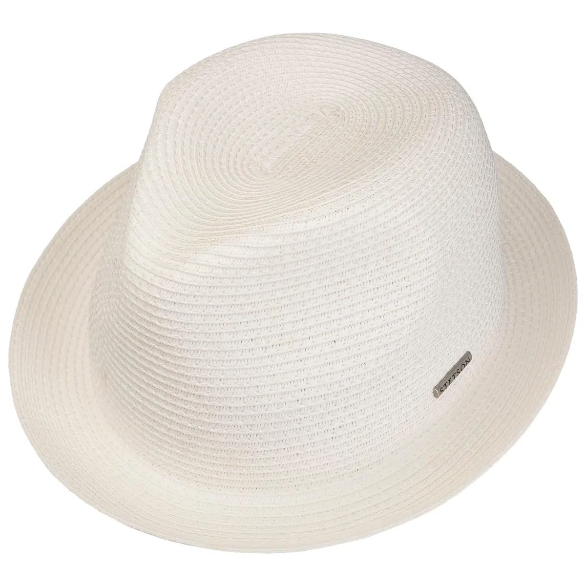 Stetson Dawson Black Player Strohhut für Damen/Herren - Sonnenhut mit Faktor 40 UV-Schutz - Strandhut aus Papierstroh - Pork Pie Hut mit Markenlogo - Frühling/Sommer Fedora