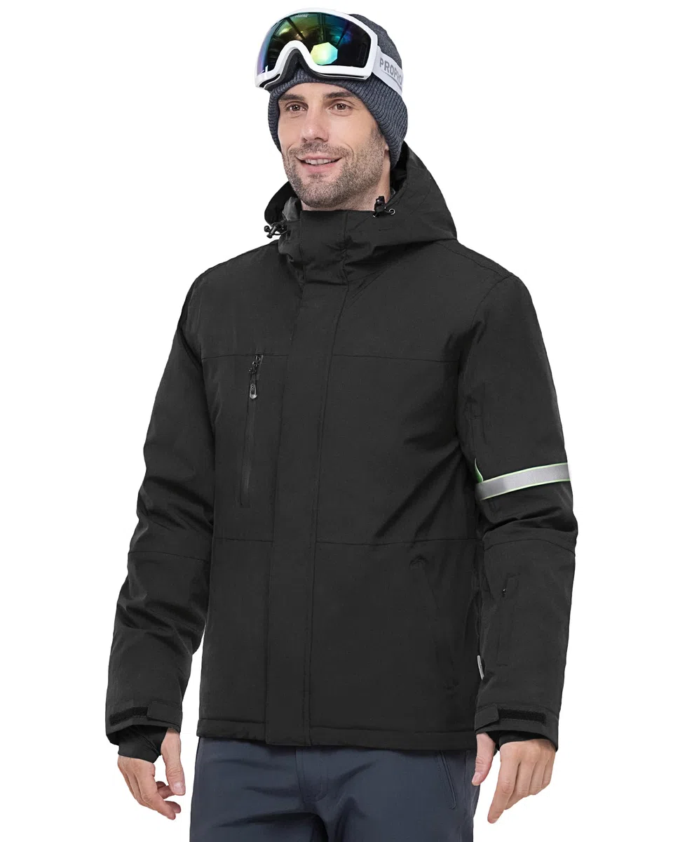 33,000ft Herren Skijacke Wasserdichte Winddichte Warme Outdoorjacke Winterjacke Funktionsjacke Atmungsaktive Snowboardjacke Softshell Jacke mit Kapuze