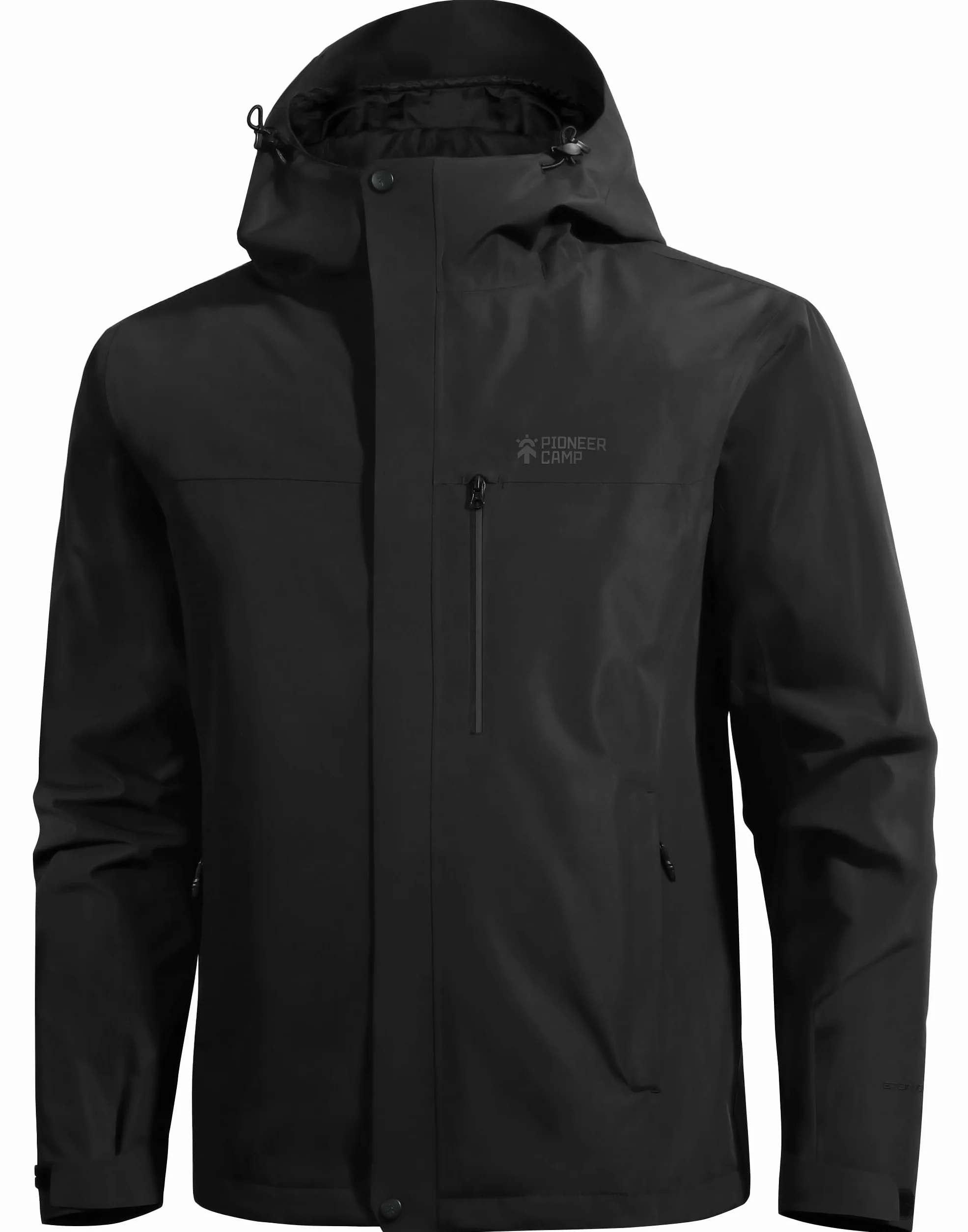 Pioneer Camp Herren Regenjacke Wasserdicht Atmungsaktiv Outdoor Jacke Mit Kapuze 4 Taschen