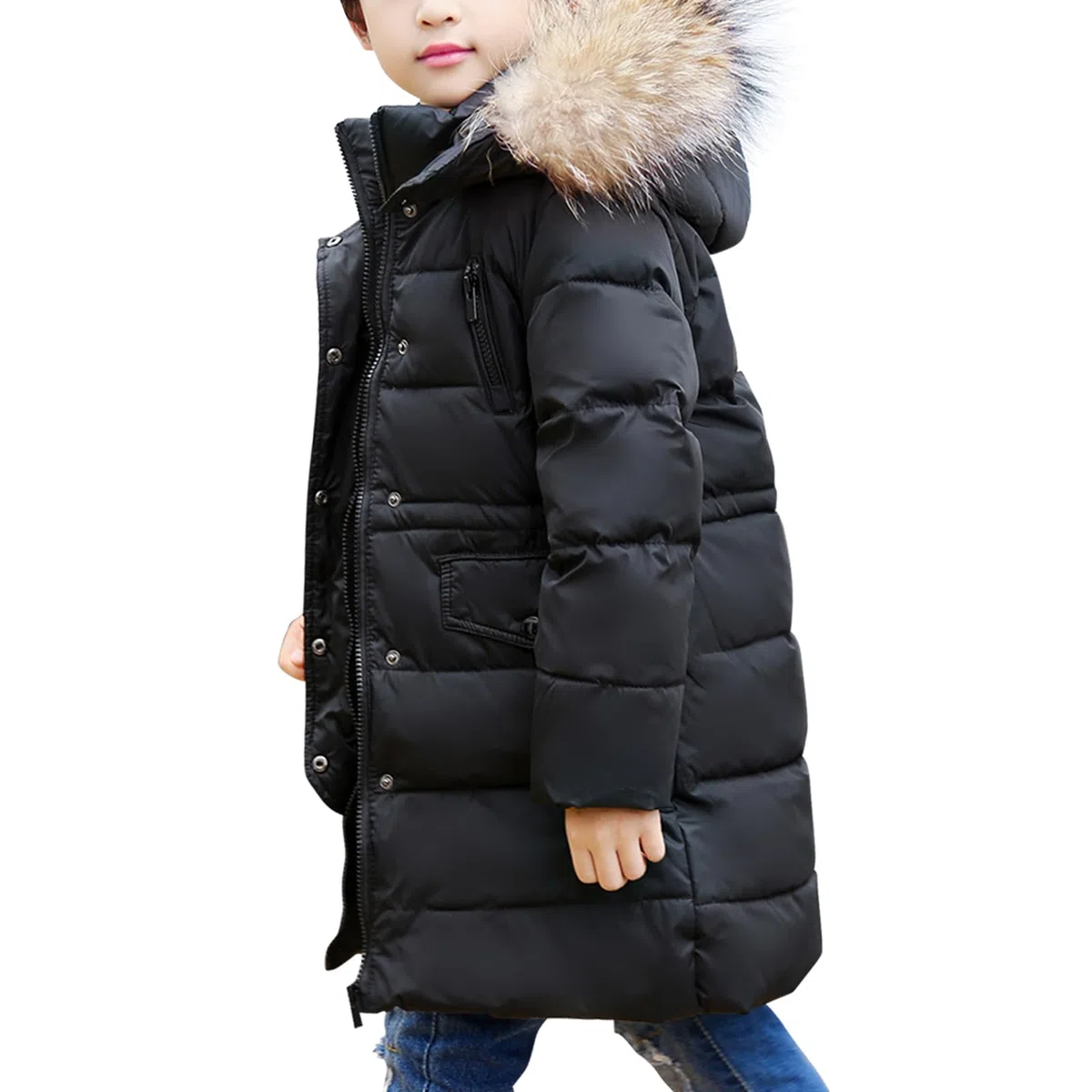 MEILONGER Jungen Mädchen Winterjacke Puffer Daunenjacke Kinder Skijacke Kapuzen Daunenmantel Dicke Dchneeanzug Oberbekleidung Winddicht und Wasserdicht