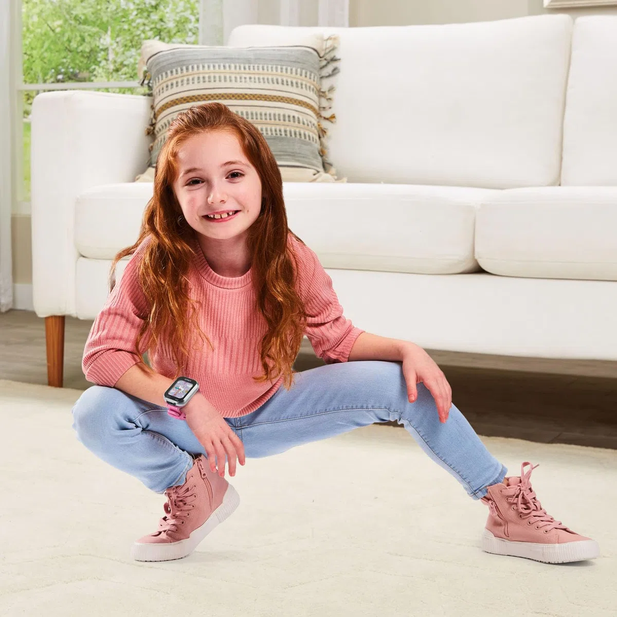 VTech KidiZoom Smartwatch DX4, Rosa, Dual-Kamera für Fotos und Selfies, Spiele, Schrittzähler, vertikales Farbdisplay, Musik-Player, ESP-Version